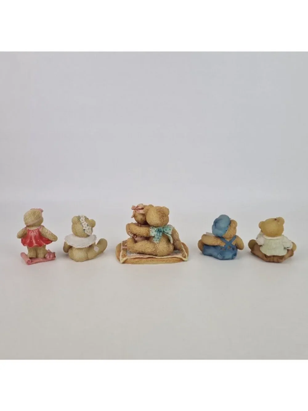 Set Of 5 Cherished Teddies Harrison Hartford Cub Bear CT002 Porcelain Figure
